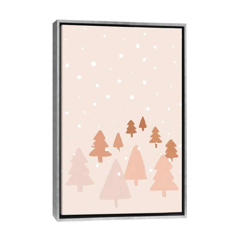 Reproduction d’art, "Winter Forest" par Orara studio, Toile avec cadre argenté, Pas de tapis, H 60 po x l 40po x P 1,5 po