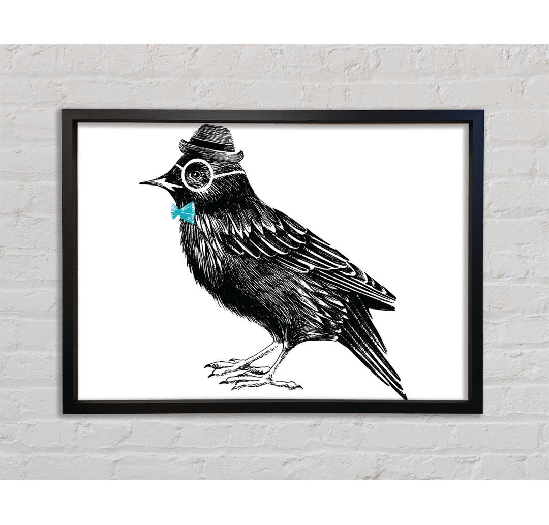 Hipster Crow - Einzelner Bilderrahmen Kunstdrucke auf Leinwand