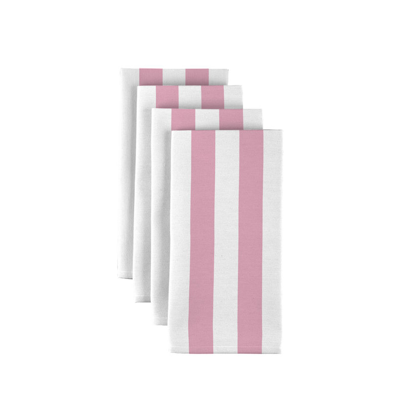 Cabana Polyester Striped Square Napkin, Pink