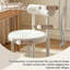 Petite chaise de coiffeuse sans accoudoirs en tissu Teddy avec soutien lombaire pour le maquillage dans la chambre, blanche-1558915064