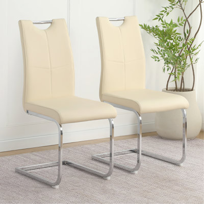 Chaise de salle à manger moderne et jaune clair en PU