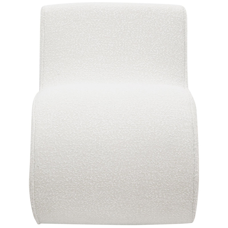 Chaise courbée sans accoudoirs Leena, Tissu blanc