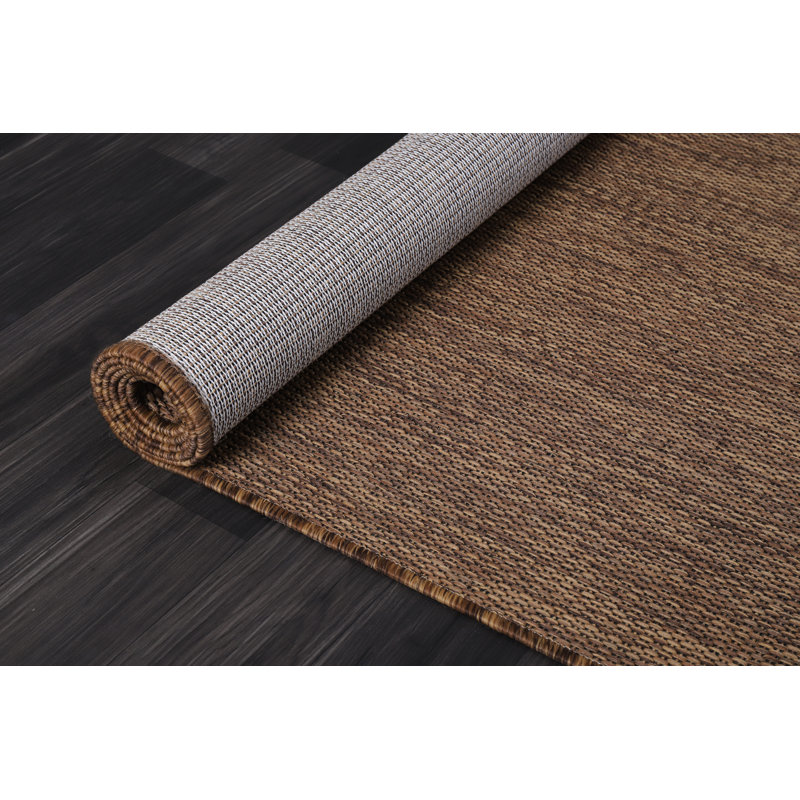 Tapis intérieur / extérieur brun Waikiki, Rectangle 8 pi x 10 pi