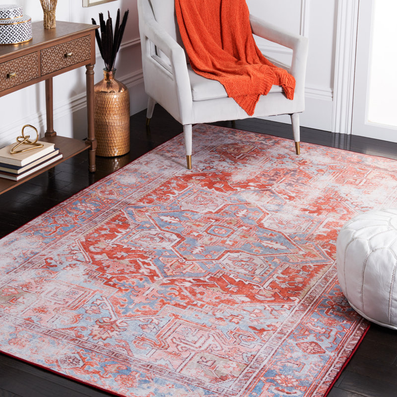 Tapis oriental rouille / bleu, Rectangle 9 pi x 12 pi