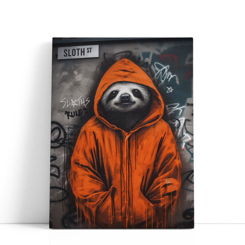 Street Sloth - Canvas Print Wall Art, 40" H x 30" W