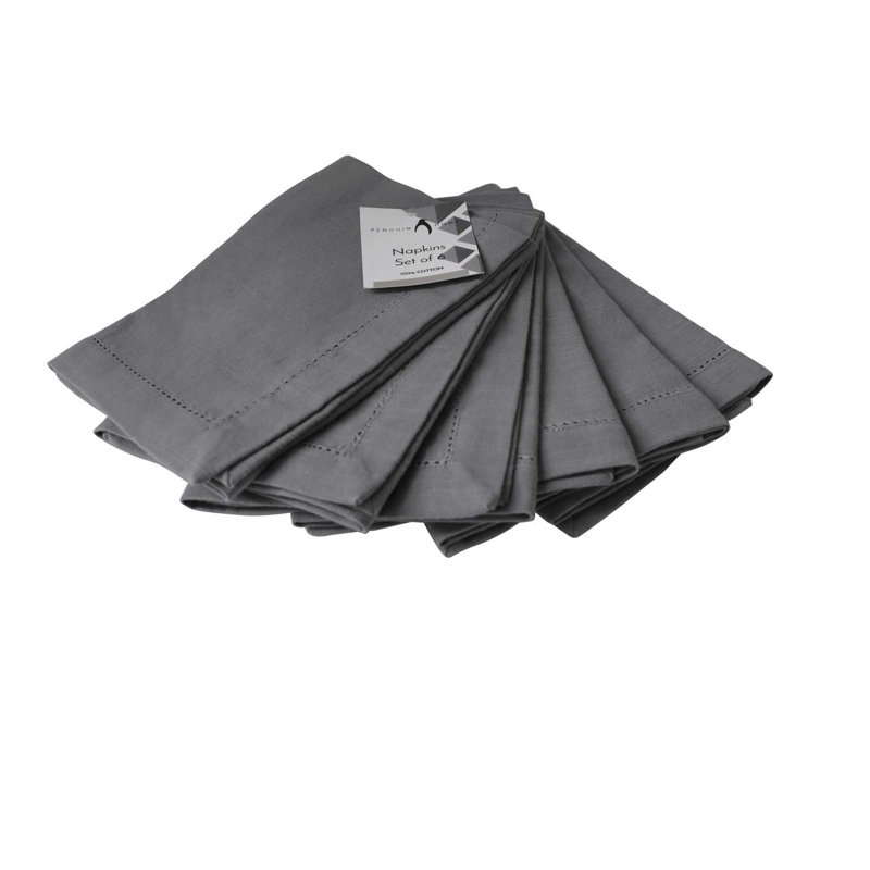 Azelia Cotton Solid Colour Square Napkin, Grey