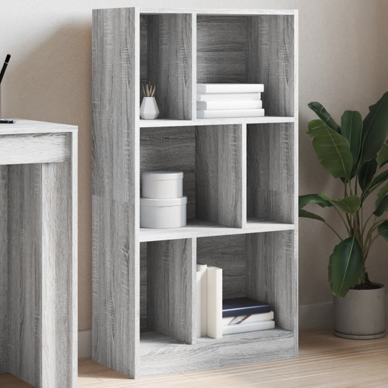 Repton 57cm W Bookcase, (3 Shelves) 107.5cm H x 57cm W x 28.5cm D, Grey Sonoma
