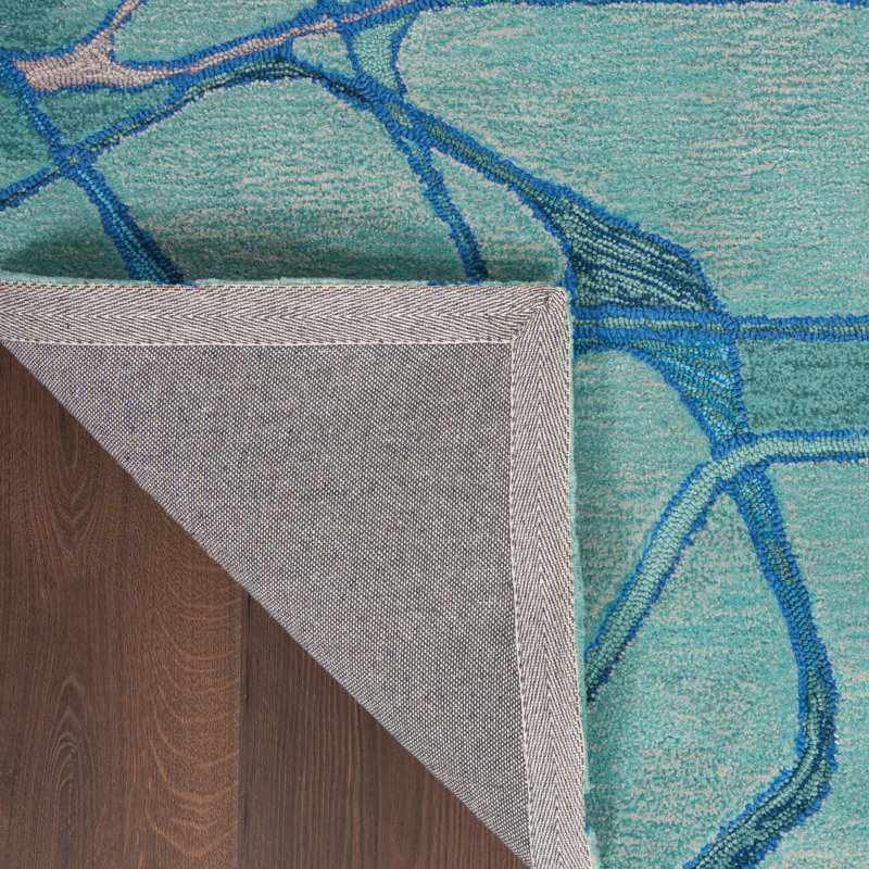 Tapis bleu moderne 3 pi 9 po x 5 pi 9 po Corrigan Studio®, Rectangle 3 pi 9 po x 5 pi 9 po