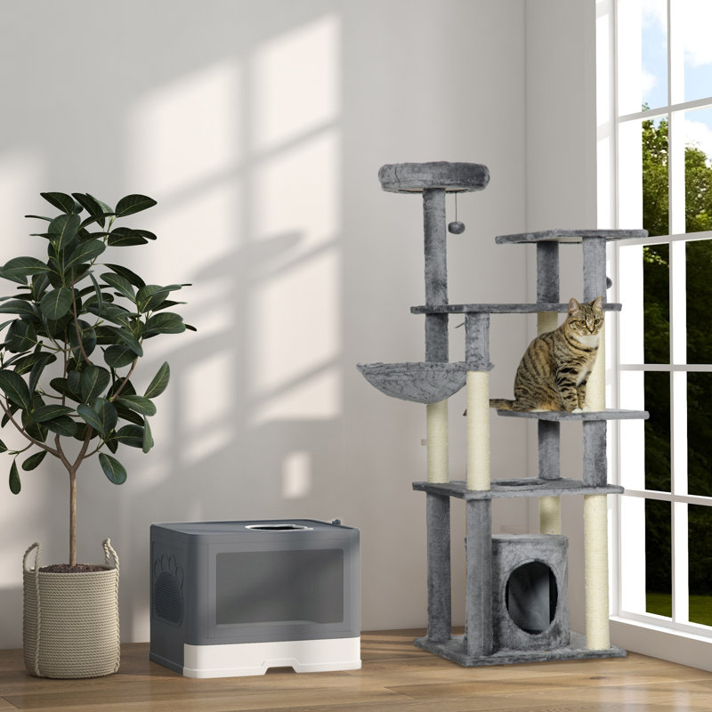 Plastic Litter Box Enclosure with Scoop