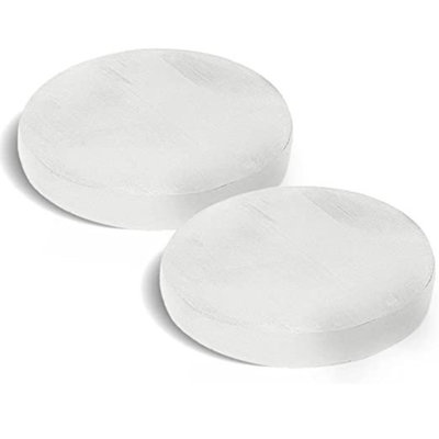 Natural Solution Selenite Crystal Charging Plate For Crystals And Healing Stones, 4.5" Selenite Round Disc For Home Office Table Decor - 2 Pack