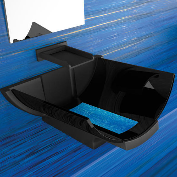 Calla 17.2'' L Bathroom Sink, Black/Blue