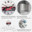 Belle vieille voiture rouge sur fond gris - horloge murale industrielle-1183609697