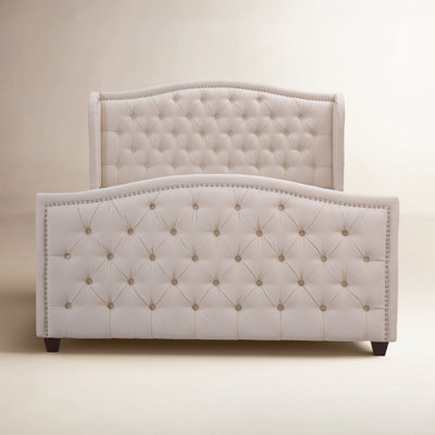 Coleman Velvet Upholstered Wingback Bed