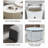 Round Nesting Coffee Table Set With 2 Storable Stools, Sintered Stone Coffee Table