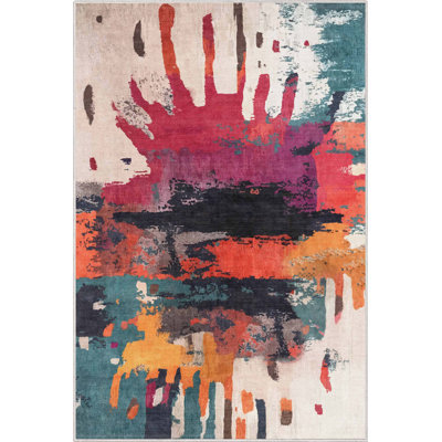 Abstract Chromatic Splash Multi Modern Abstract Area Rug