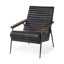 Fauteuil en cuir véritable capitonné de 93,98 cm de large-1579735432