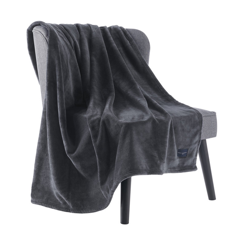 French Connection Velvety Navy Throw Blanket - 50x70 inch