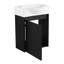 Meuble-lavabo de salle de bain 16 po pour petite salle de bain, céramique moderne noire et armoire, espace facile à nettoyer-778139347