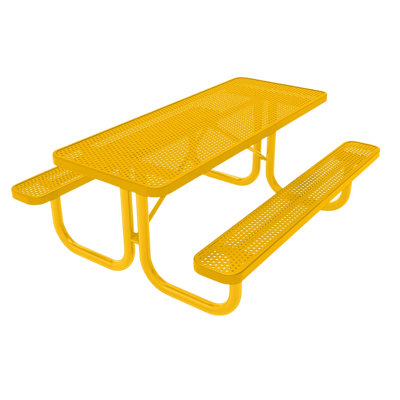 6Ft Rect Picnic Table, Punched, Yellow