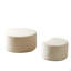 Ensemble de 2 tables basses emboîtables, 2 tables basses rondes rembourrées pour le salon, table basse moderne en mousse, table d'appoint et repose-pieds, sans assemblage-131261688