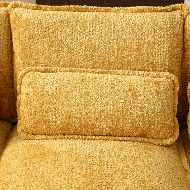 Grand canapé modulaire en U Modern, Boucle jaune moutarde