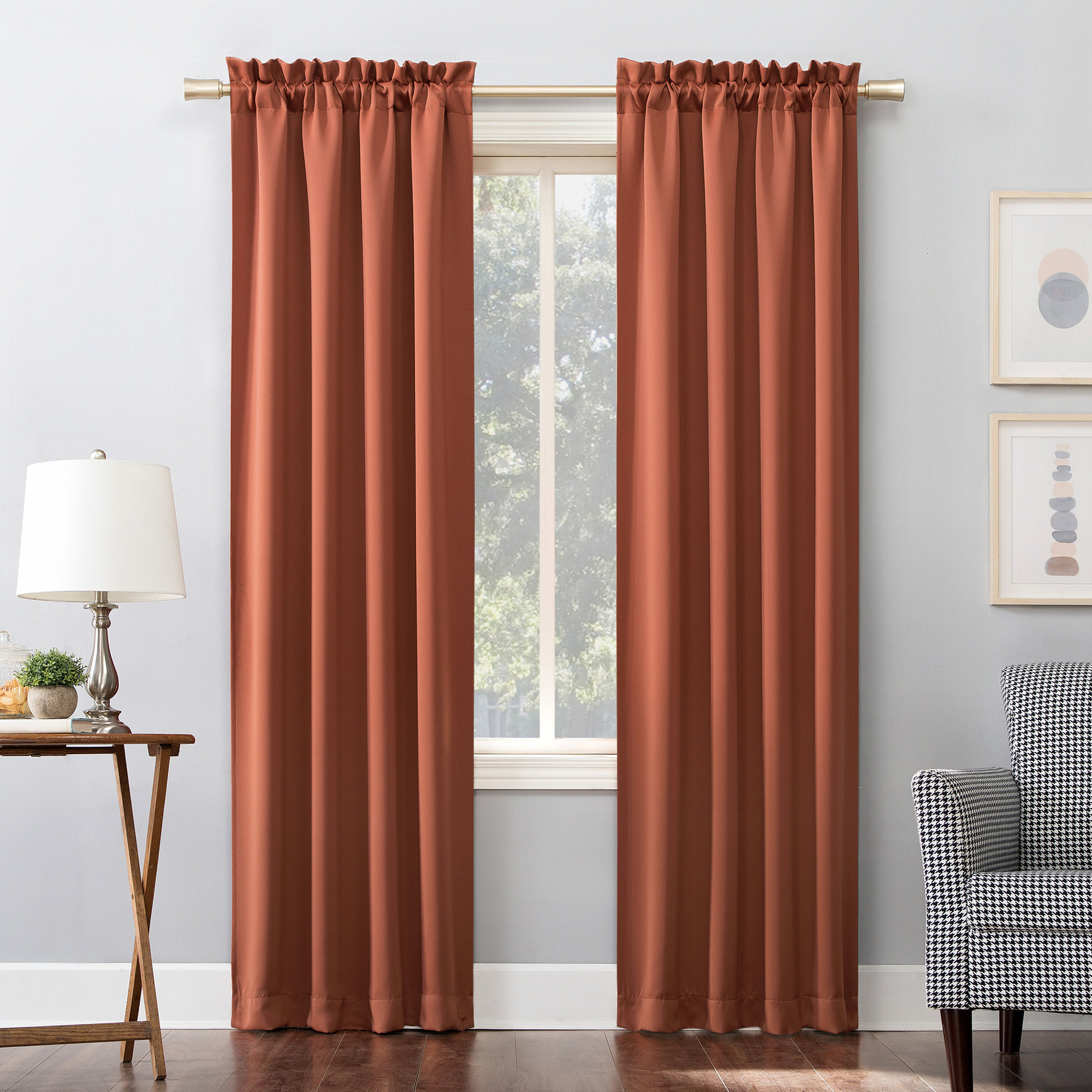  Thermal Blackout Rod Pocket Curtain Panel, Terracotta, 40" W x 95" L