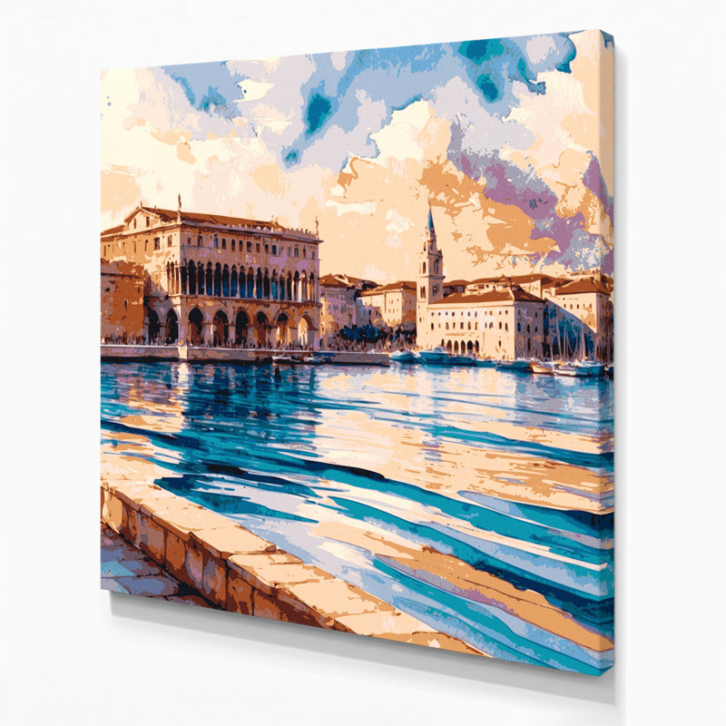 Cities Split Croatia Beige Canvas Wall Art, 16" H x 16" W