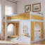 Lit superposé avec tablettes de rangement, fenêtre et 2 portes-1317652082