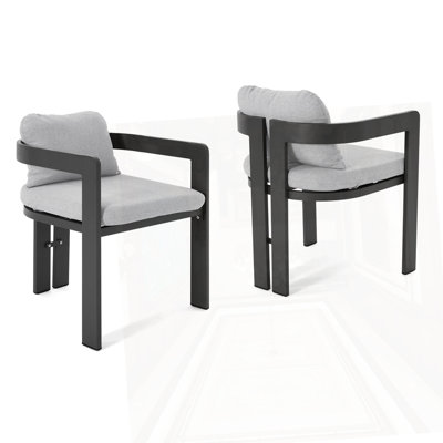 Patio Outdoor Aluminum Dining Chair, Set Of 2