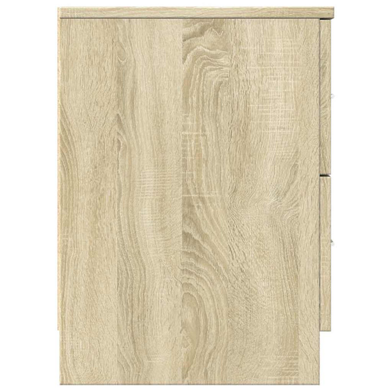 Bedside Cabinet With 2 Drawers, Sonoma Oak, 1