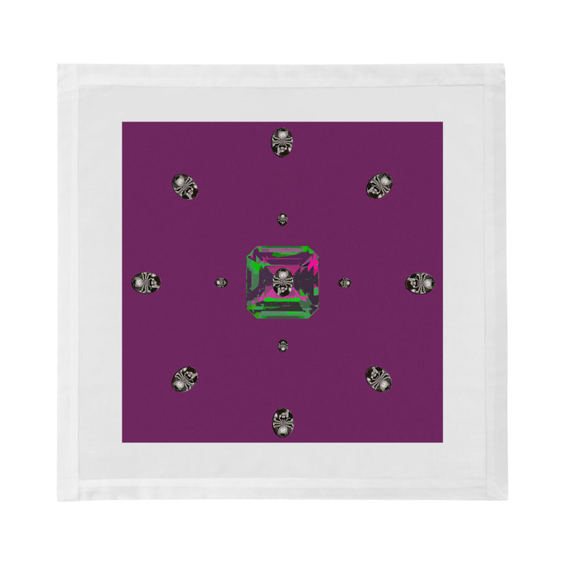 Asscher Cotton Blend Square Napkins, Purple Rain