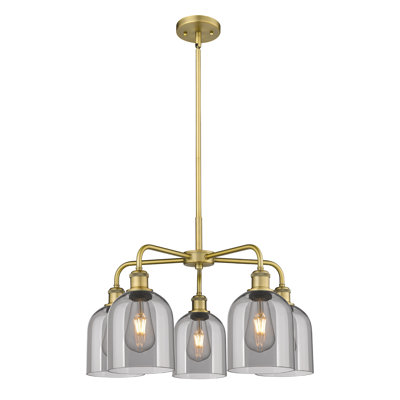 Lustre en forme de cloche à intensité variable en acier à 5 lumières Odaniel