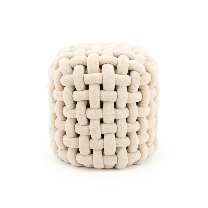 Accent Stool Upholstered Accent Stool, Beige