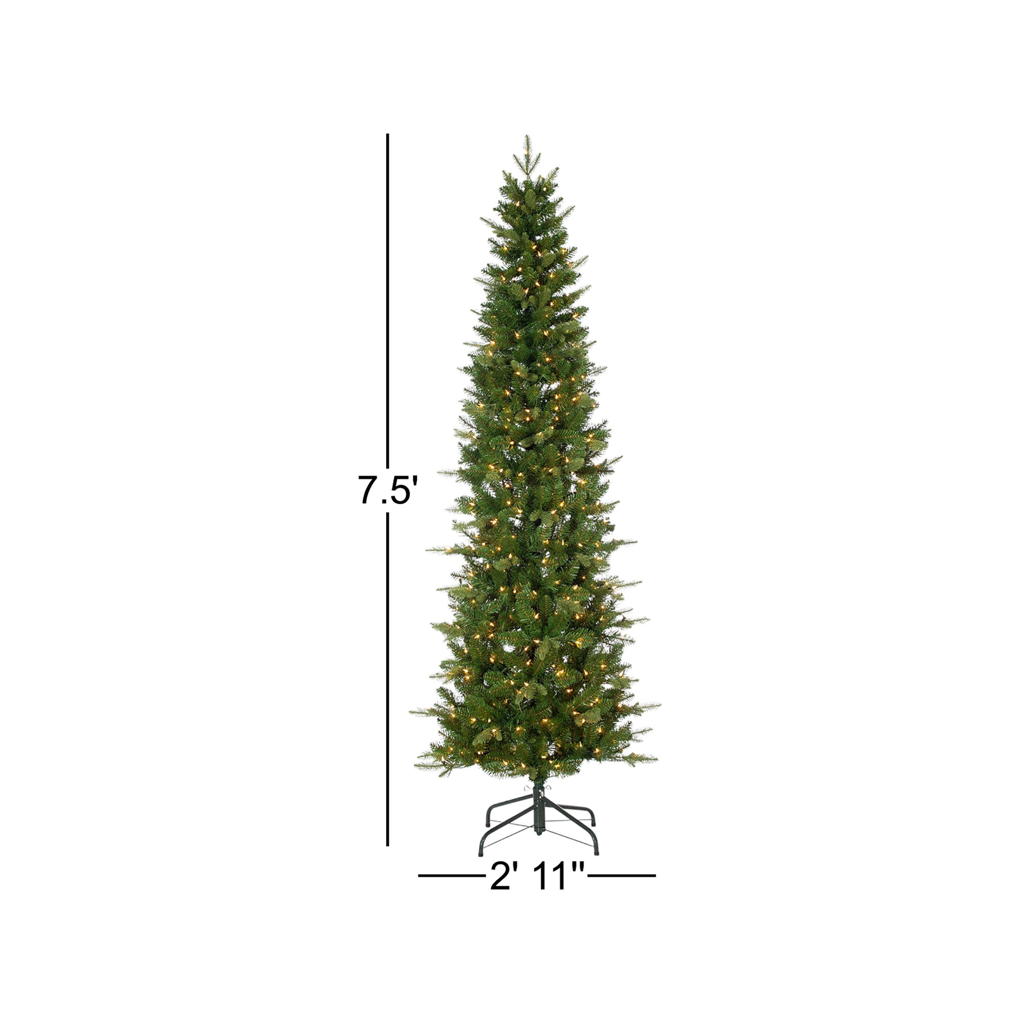 Lighted Artificial Spruce Christmas Tree, 7.5'