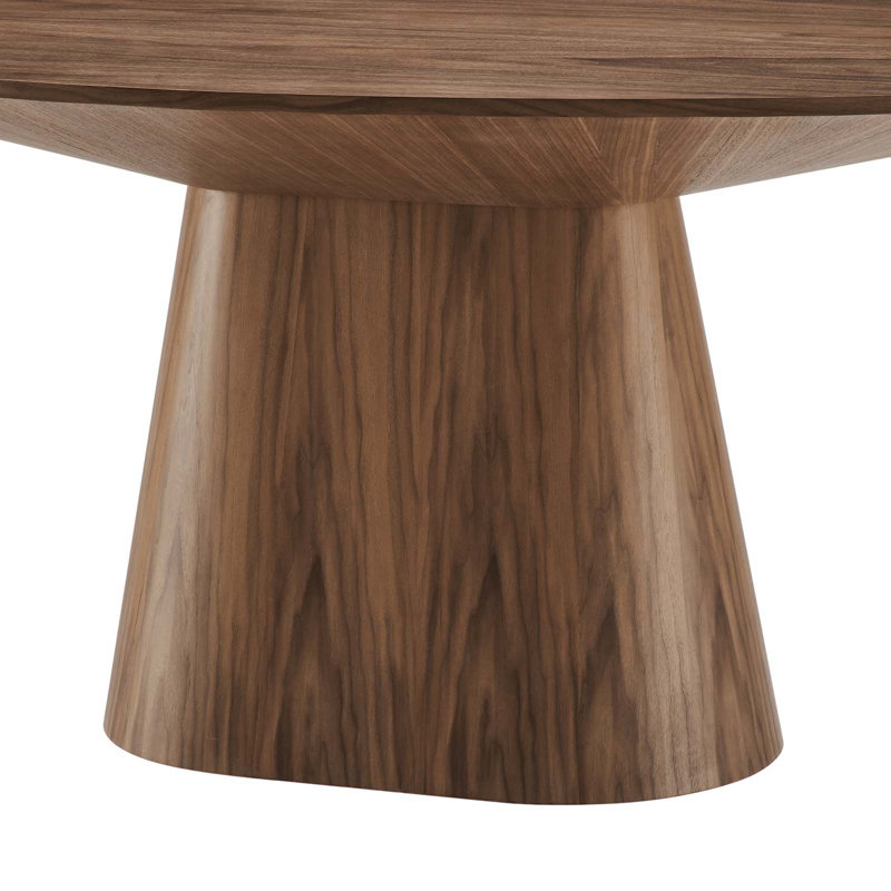 Simplistic Modern 75" Walnut Wood Oval Dining Table