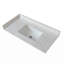 Dessus de meuble-lavabo en marbre, comptoir avec trous de robinet pré-percés, comptoir de salle de bain avec lavabo central encastré rectangulaire et Bianco Carrara Venato