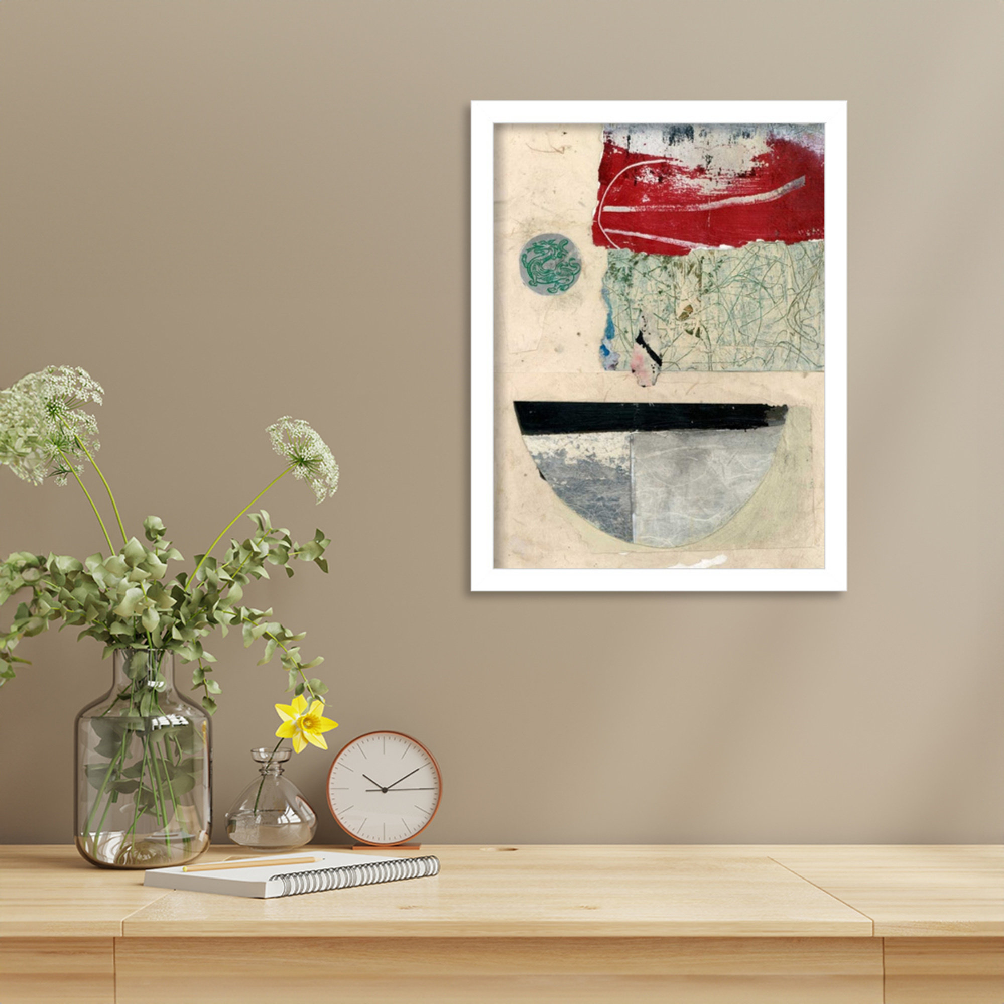 Natural Elements II by Fresno Wood Framed Wall Art Print, 17" H x 13" W, White