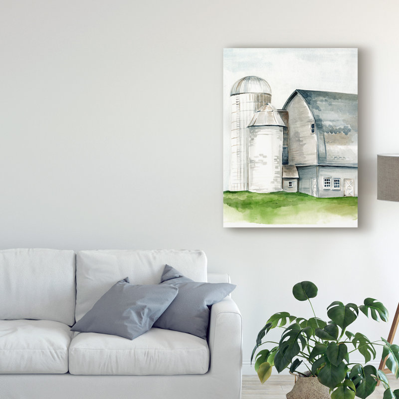 Watercolor Barn II - reproduction d'art sur toile, H 19 po x l 14 po x P 2 po