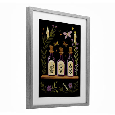 Tablette victorienne d'apothicaire encadrée sous verre, design par Yen