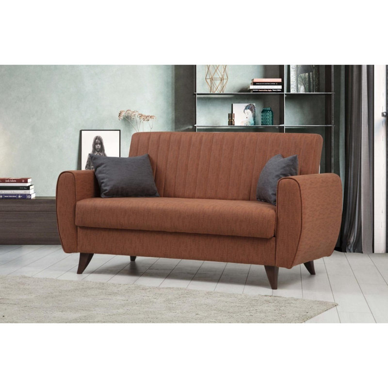 Canapé-lit 2 places, Polyester rouge Namon