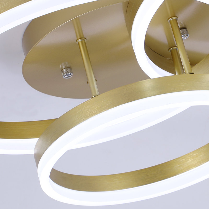 Plafonnier semi-encastré 3 lumières 31,8 po Alliber, Aluminium doré brossé