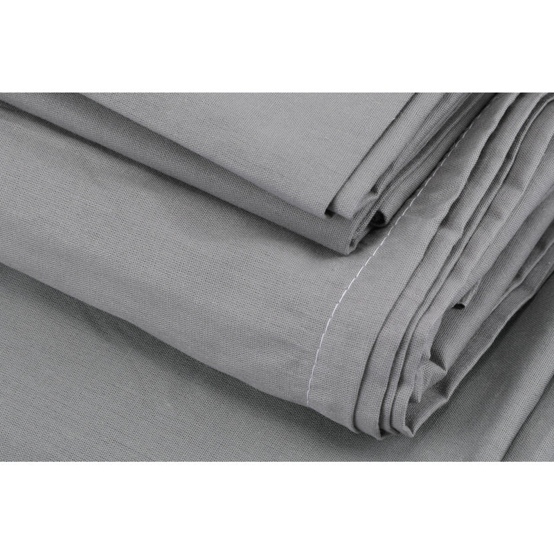 Hadfield Cotton Solid Colour Duvet Cover Set, Dark Grey, 200 x 220cm - 2 Pillowcases (60 x 80 cm)