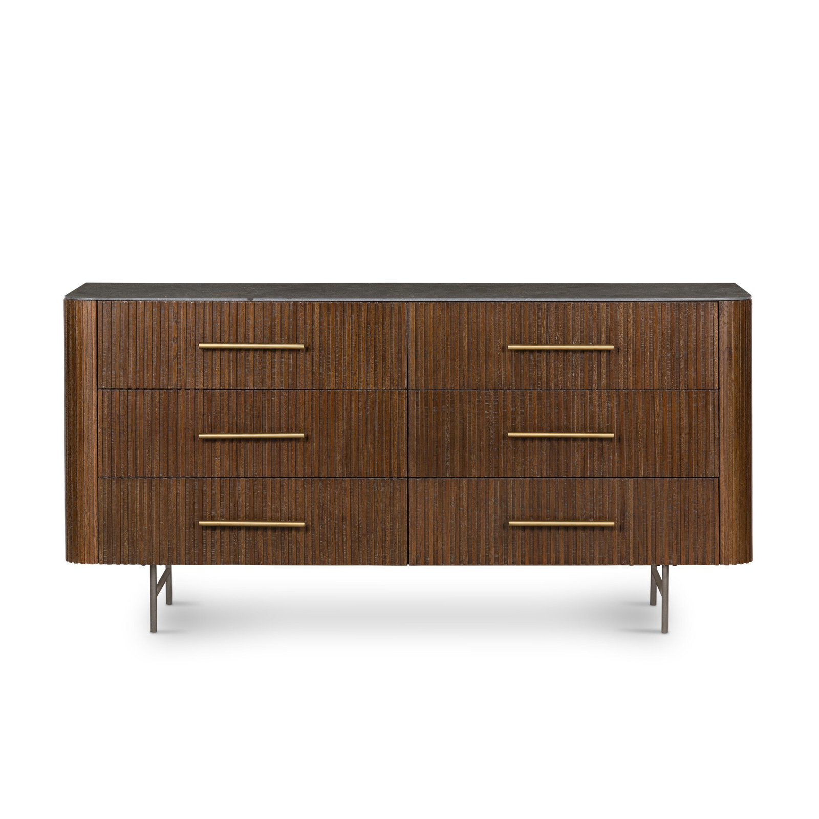Toriano 6 - Drawer Double Dresser, Terra Brown Oak