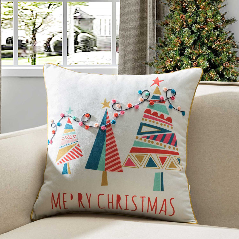 Hartmann Modern Geometric Christmas Tree Throw Pillow
