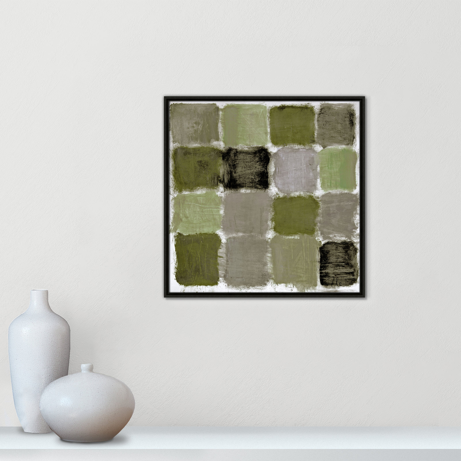 Powder Room Reflections Print by , 25.5" H x 25.5" W, Espresso