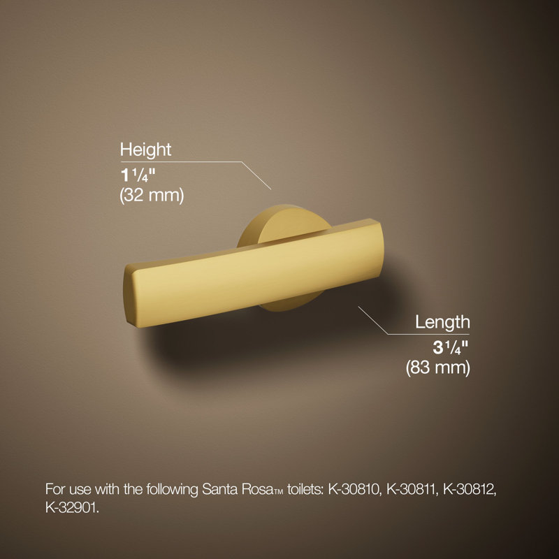 Santa Rosa Left-Hand Trip Lever, Vibrant Brushed Moderne Brass