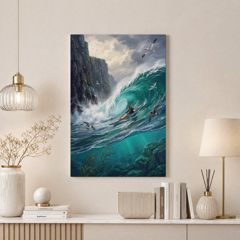 Art mural sur toile Kayaker, H 24 po x l 16 po