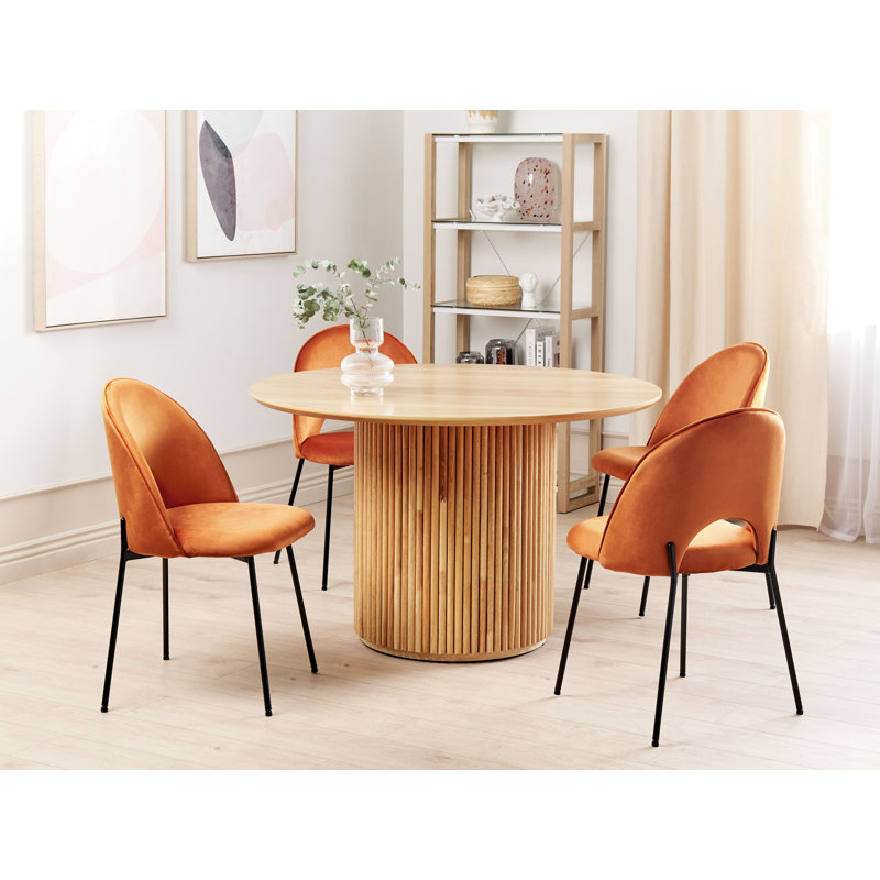 Marana Velvet Side Chair, Orange