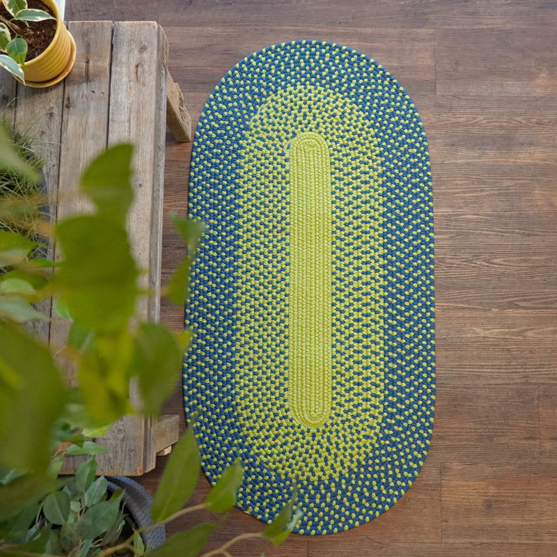 Tapis d'intérieur / extérieur bleu Cape Cape, Ovale 2 pi 6 po x 8 pi