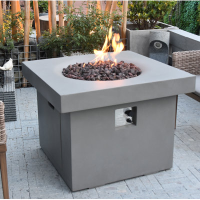 Bergelmir Light Grey Propane Concrete Fire Pit Table